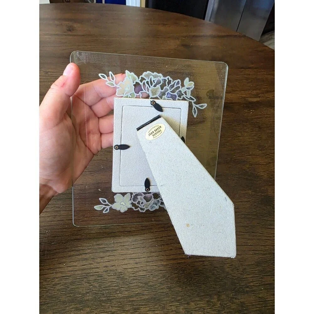 Hand-Painted Floral Glass Photo Frame‎ 3.5